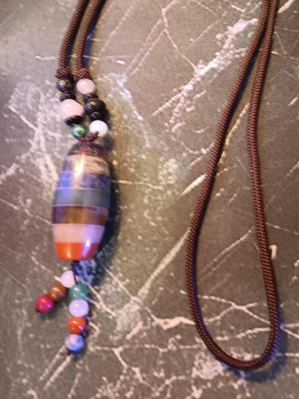 Necklace Boho Beaded Gemstone Hippie Unisex AWESOME! RARE  NWOT